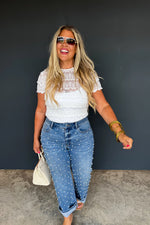 Preorder Denim and Pearls Cropped Jean