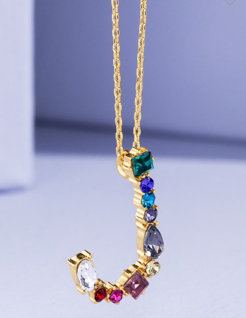 Multi Stone Initial Necklace