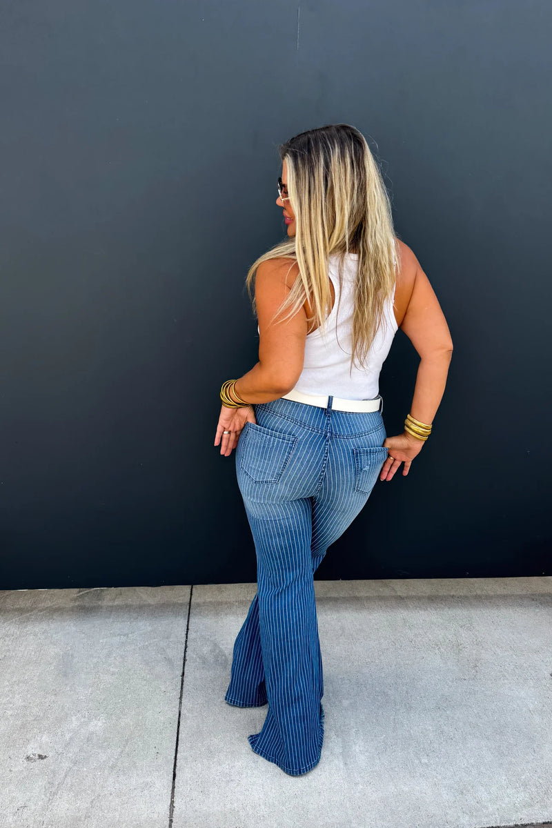 Take Sides Tummy Control Pin Stripe Jeans