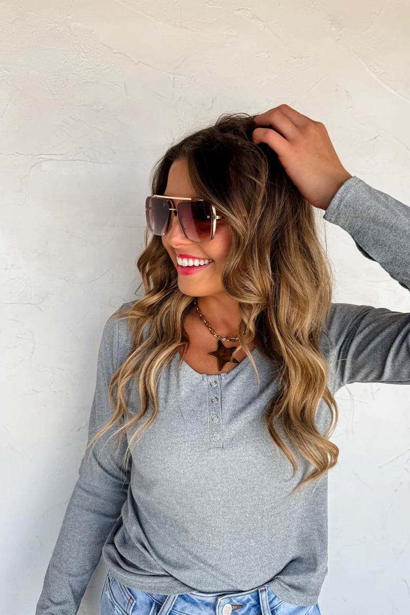 Brooklyn Snap Henley Top
