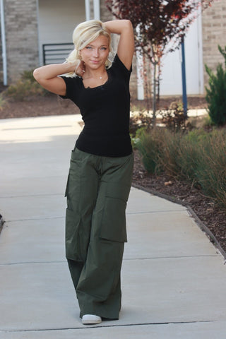 Archer Asymmetrical Pocket Wide Leg Cargos