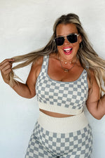 PREORDER- CHECKER BRA & BIKER SHORT SET