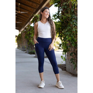 Cassandra Two Pack Capri Compression Leggings w Pockets