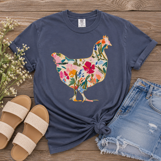 Brushstroke Floral Chicken Tee or Sweatshirt