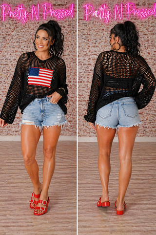 PREORDER- FREEDOM FLAG PATCH PULLOVER