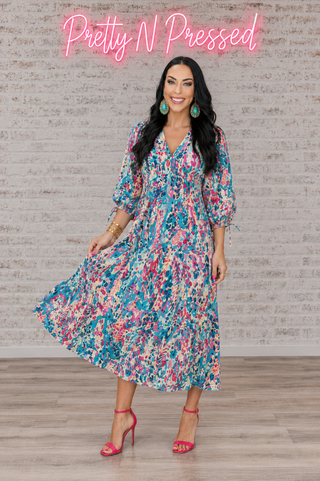 Pop of Paradise Turquoise Dress