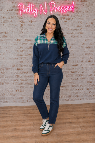 PREORDER- Mia Printed Pullover- Parker Plaid