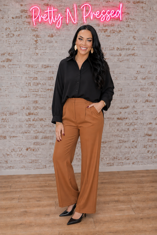 PREORDER- Sloane Button Up Top- Black