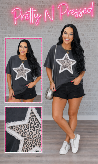 Leopard Star Faux Patch Tee