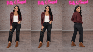 Blaken Distressed Cropped Black