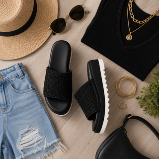 Ophelia Wedges in Black