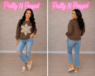 Yarn Snowflake Graphic Sweatshirt