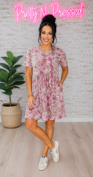 In the Sunshine Fuchsia Babydoll Dress