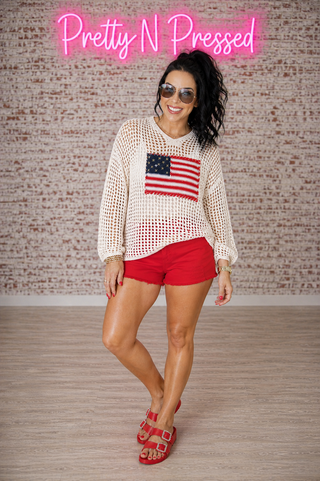 PREORDER- FREEDOM FLAG PATCH PULLOVER
