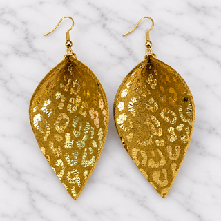 Golden Hour Leopard Foil Earring