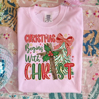Christmas Begins with Christ Graphic Tee