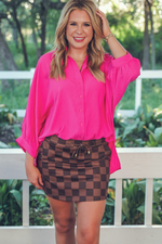 PREORDER- Chocolate Checkered Skort