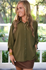 PREORDER-Sloane Button Up Top- Olive
