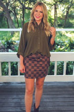 PREORDER- Chocolate Checkered Skort