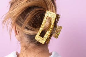 Gold Confetti Claw Clip