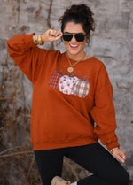 Plaid Floral Pumpkins Sweatshirt