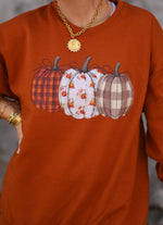 Plaid Floral Pumpkins Sweatshirt