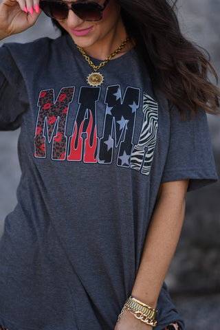 Mama Leopard Flames Tee