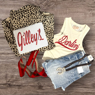 Leopard Gilleys Sequin Long Sleeve