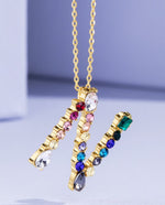 Multi Stone Initial Necklace