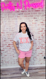Faux Glitter XOXO Tee Blush