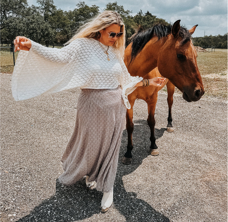 Preorder Free Spirit Bell Sleeve Crop Top