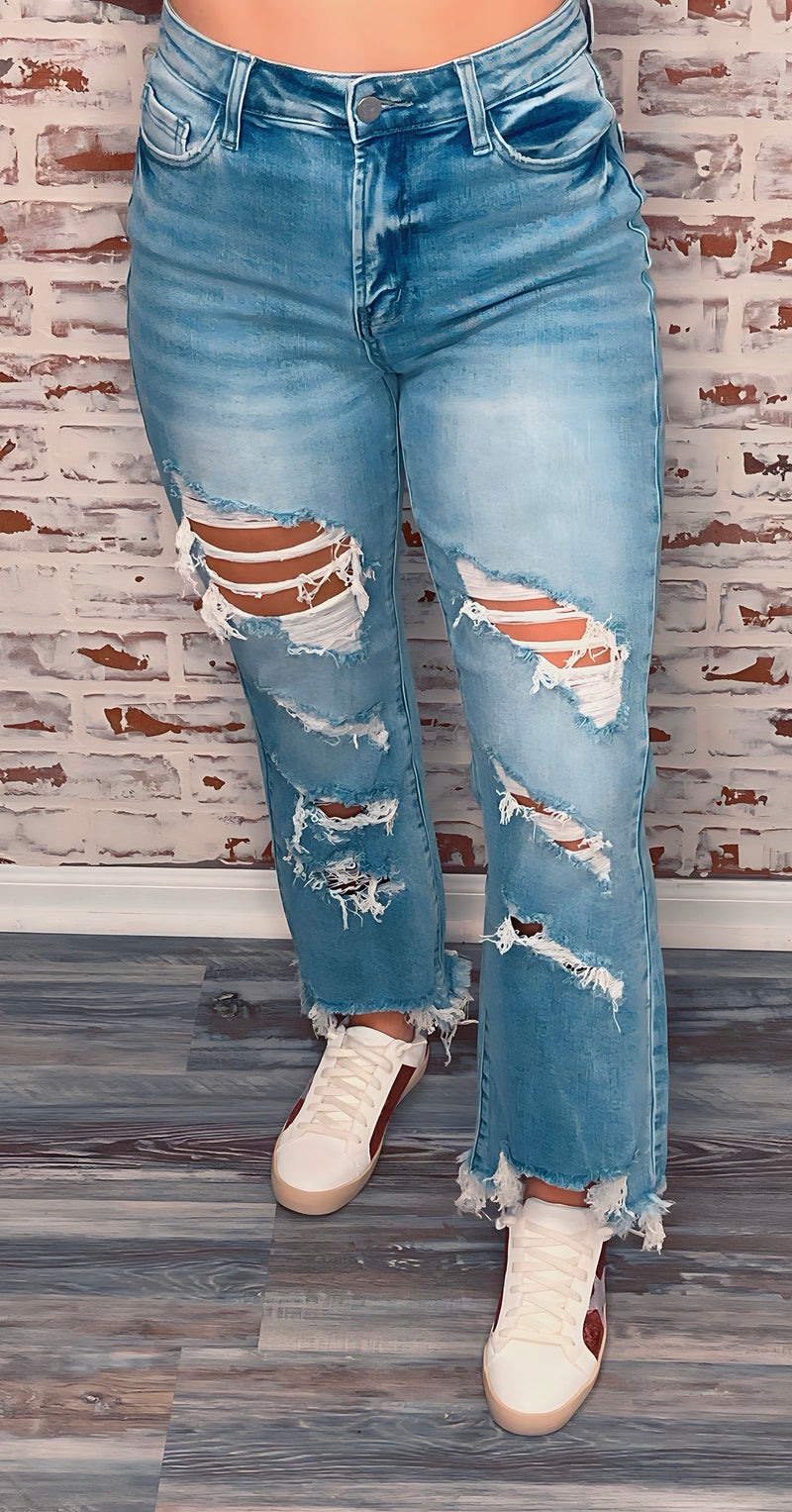Blaken Distressed Cropped Jean