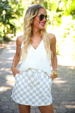 PREORDER-Grey Area Checkered Skort