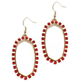 Red Crystal Box Earrings
