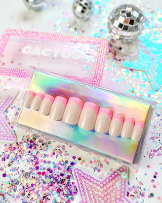 Acrylic Pink Tip Nails Glue Included