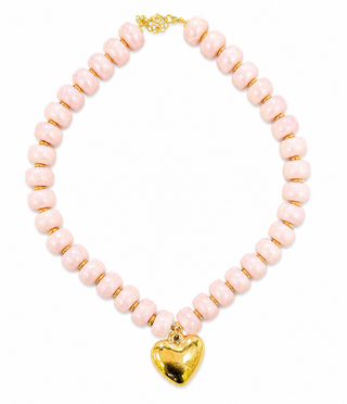 Blush Beaded Heart Necklace