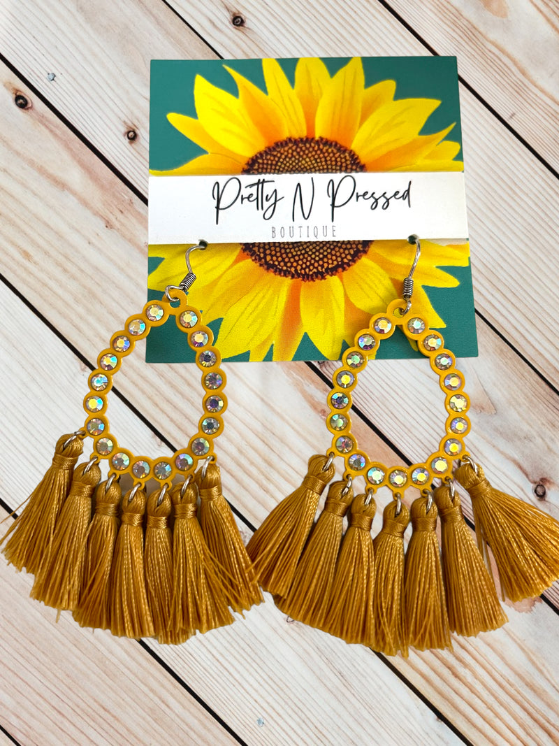 Mustard Tassel Earring