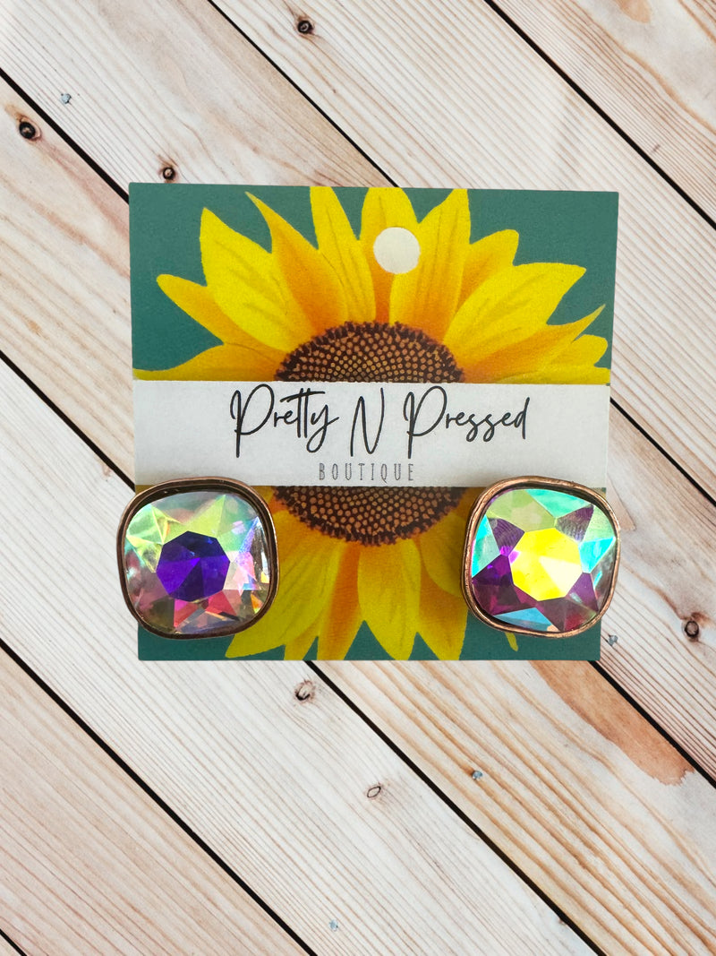 Copper AB Stud Earring