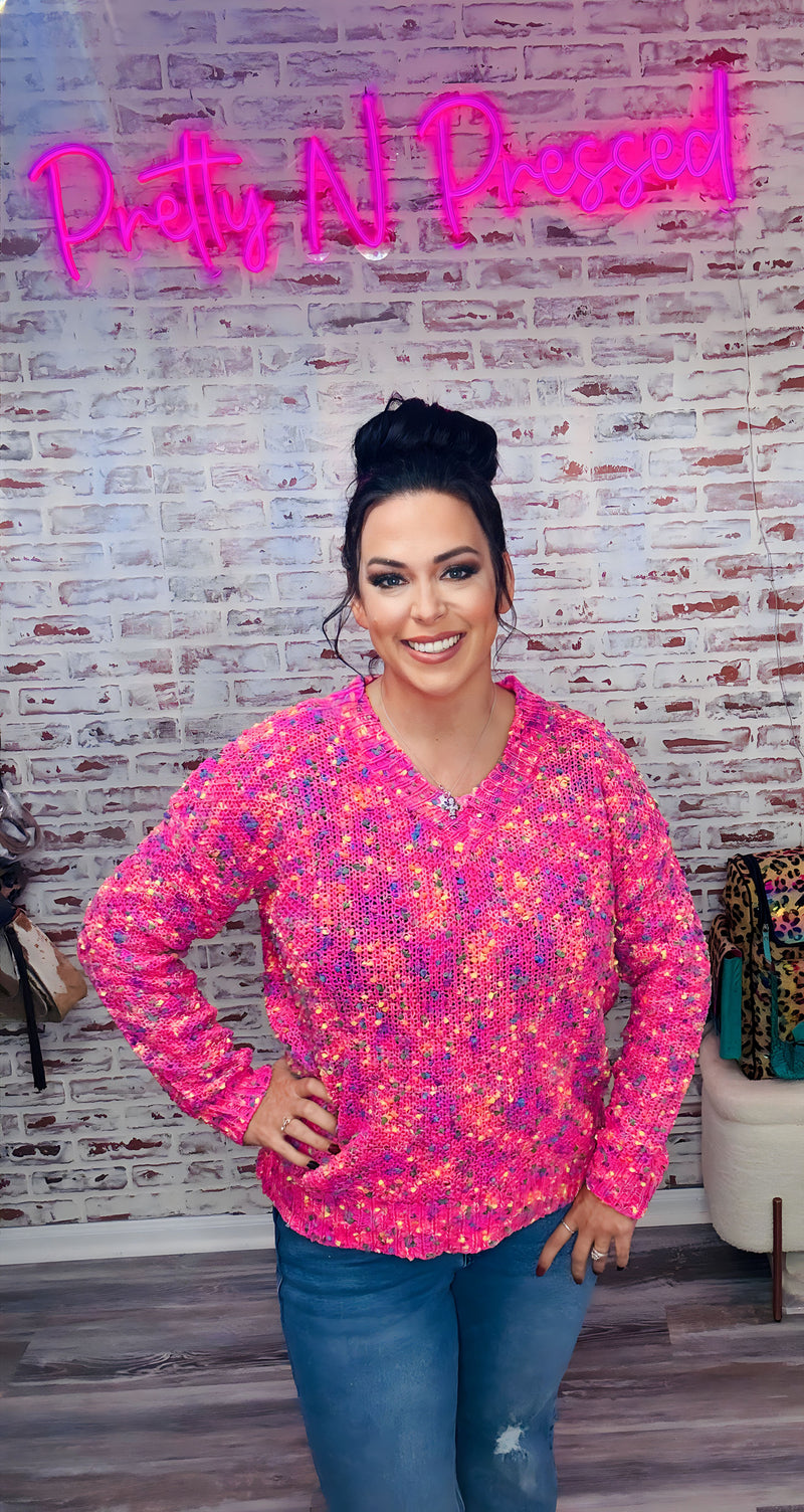 Pink Confetti Pop Sweater