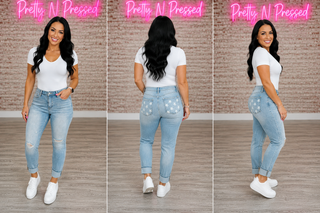 Sam Mid Rise Star Pocket Boyfriend Jeans