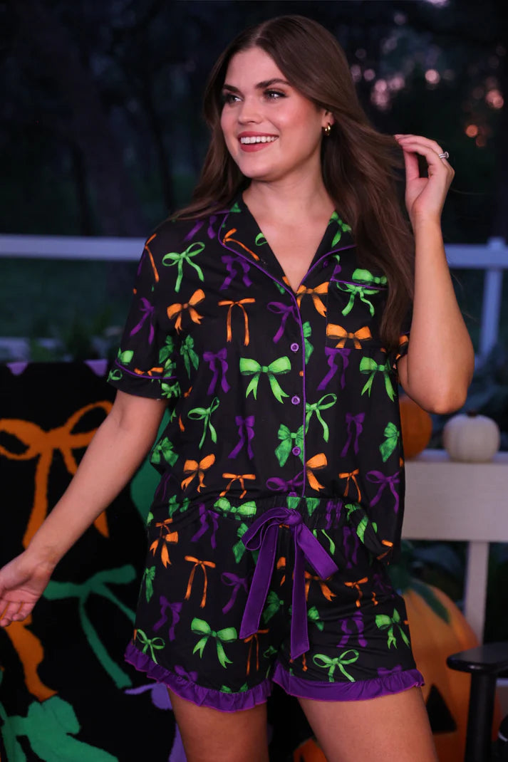 PREORDER- Bow Bewitched Ruffle Pajama Set