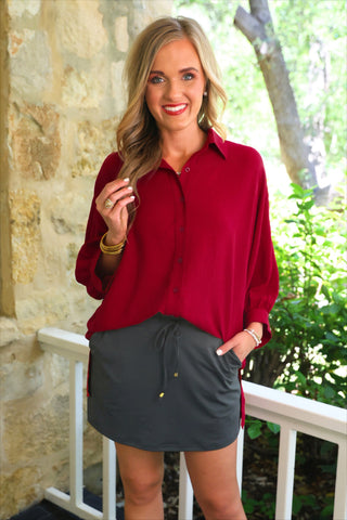 PREORDER- Solid Charcoal Skort