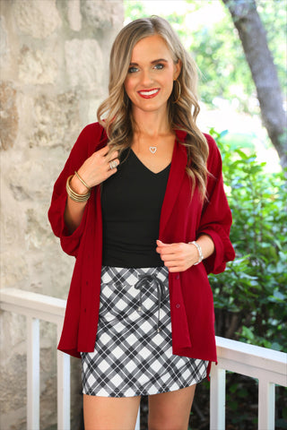 PREORDER- Midnight Plaid Skort
