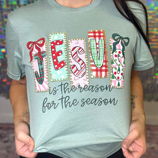 Jesus Is The Reason Bow Patterns Graphic Tee