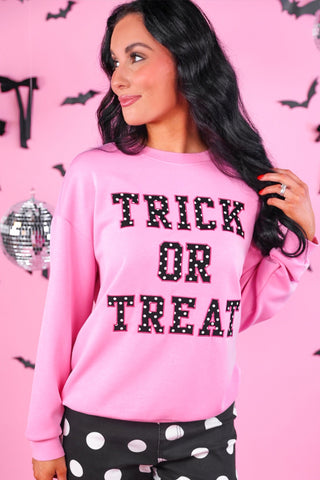 PREORDER- Trick or Treat Polka Dot Patch Pullover
