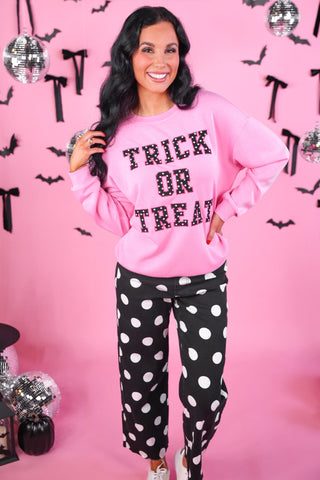 PREORDER- Trick or Treat Polka Dot Patch Pullover