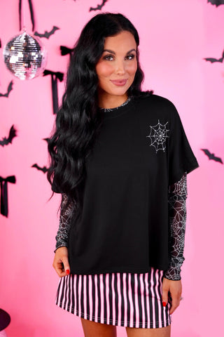 PREORDER- Rhinestone Web Tee