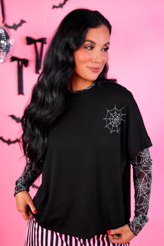 PREORDER- Rhinestone Web Tee