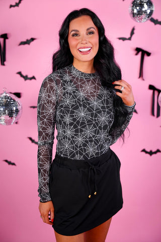 PREORDER- Kate Mesh Top- Spider Webs