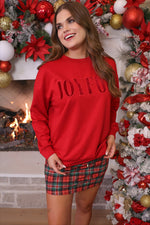 PREORDER- Joyful Velvet Patch Luxe Pullover